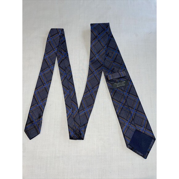 The Men’s Store Bloomingdale’s Men’s Dress Tie Size 56” Blue Striped Silk Italy - Picture 8 of 12